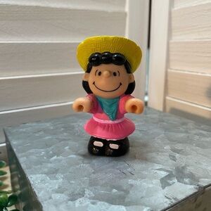 Vintage “Farmer Lucy” Peanuts Pink and Yellow Figure